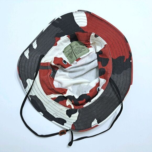 US Military Jungle Boonie Hat Type II Camouflage Red Camo 7.5 Army USGI - Picture 6 of 7